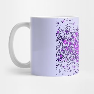 Small chaotic dots flying in a form of a circle on white background. Print. Mug